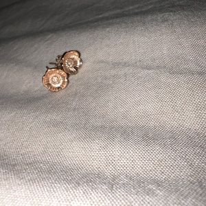 Rose gold coach earrings